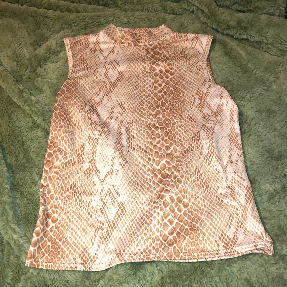 Brown Alligator print Top